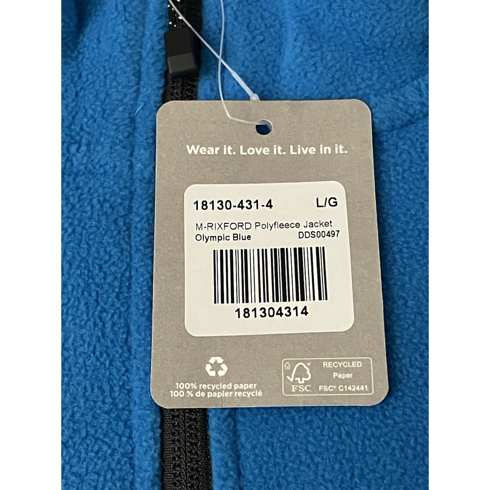 Trimark Men's Full Zip Fleece Jacket Blue Size Large Soft Warm Outerwear 23"x28" - Picture 2 of 4